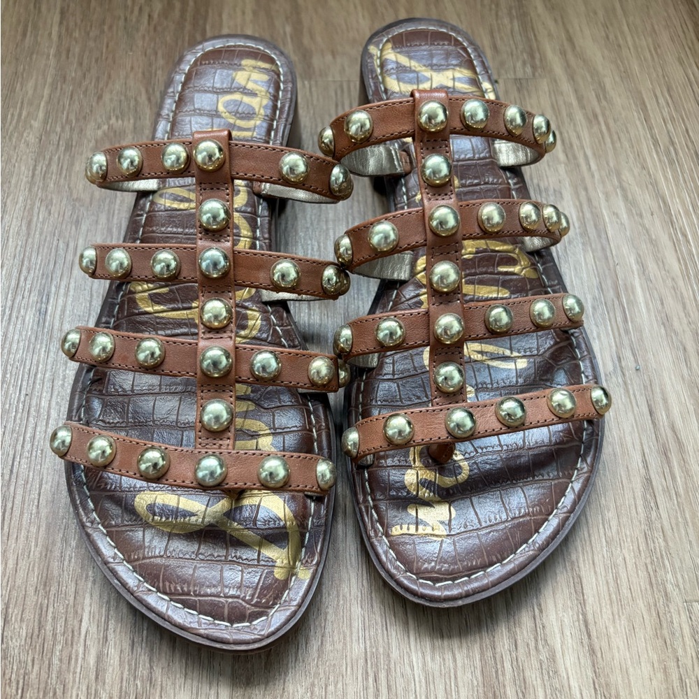 Sam Edelman Brown Studded Sandals
